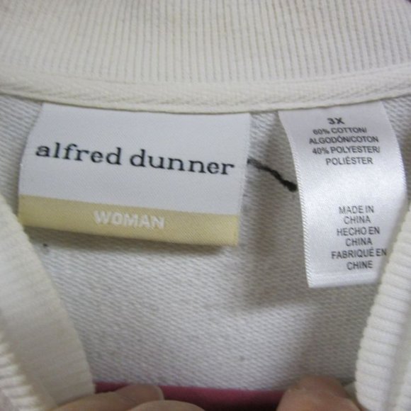 VTG ALFRED DUNNER SWEATSHIRT MATERIAL JACKET W/GARDENING THEME & BLOCKS, 3X - Picture 7 of 9